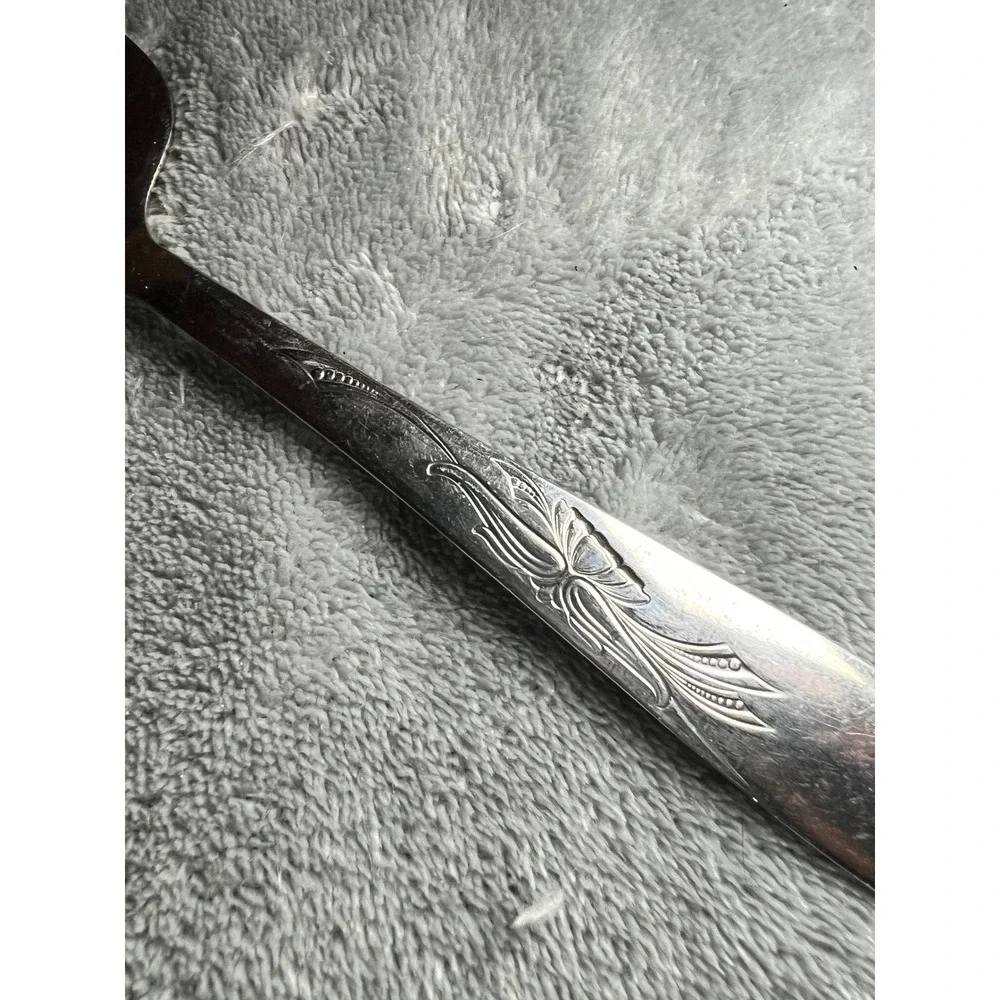 Vintage Utica Cutlery‎ Co Stainless Steel Cake Pie Server Floral Design